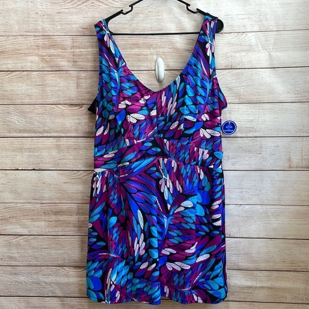 NEW‎ WITH TAGS SWIMSUITS FOR ALL ONE PIECE SWIMSUIT IN BLUE